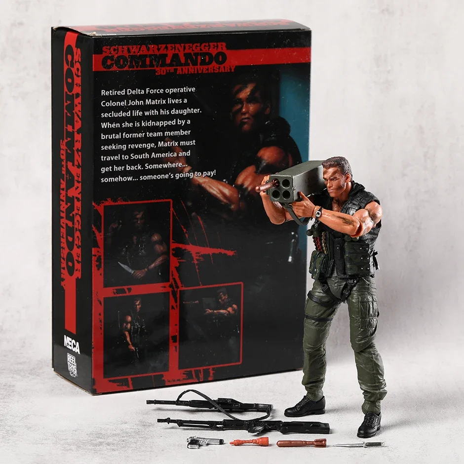 NECA Commando John Matrix Schwarzenegger 7inches Movable Action Figure Model Toys Doll Birthday Present Gift