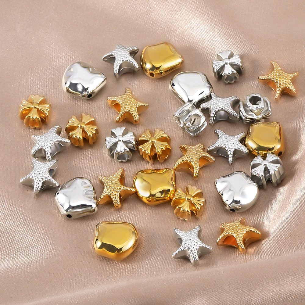 

50 шт., золотые, серебряные бусины-разделители CCB, камень, четырехлистный клевер, свободные бусины для изготовления ювелирных изделий, подвески, браслет, ожерелье