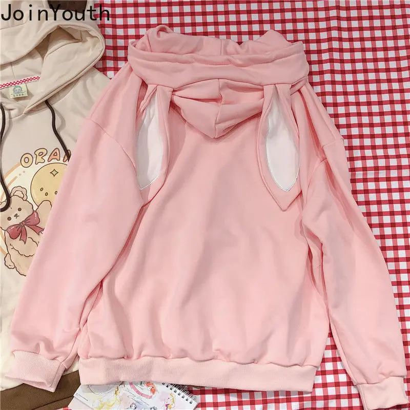 Joinyouth Anime Hoodies Women Cartoon Hooded Pink Tops 2023 Fashion Woman Sweatshirt Fall Clothes Loose Japanese Cute Hoodie