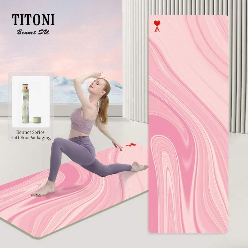 TITONI High Value Contrasted Color Pattern 5mm 6mm Thick Exercise Mat Extra Large Luxury Natural PU Rubber Yoga Mat Custom Logo