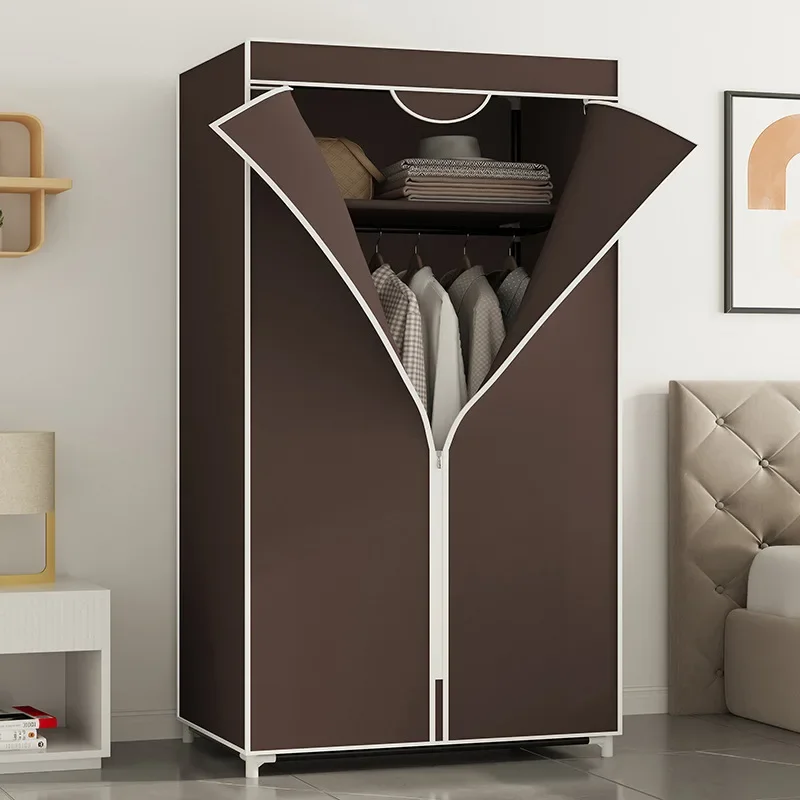 Simple new combination storage non-woven wardrobe hanger storage folding e****mical cloth wardrobe Durable