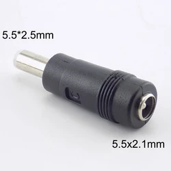 Adaptador de conector de alimentación de CC hembra a macho, 5,5x2,1mm, 5,5x2,5mm, 5,5x2,1, 5,5x2,5