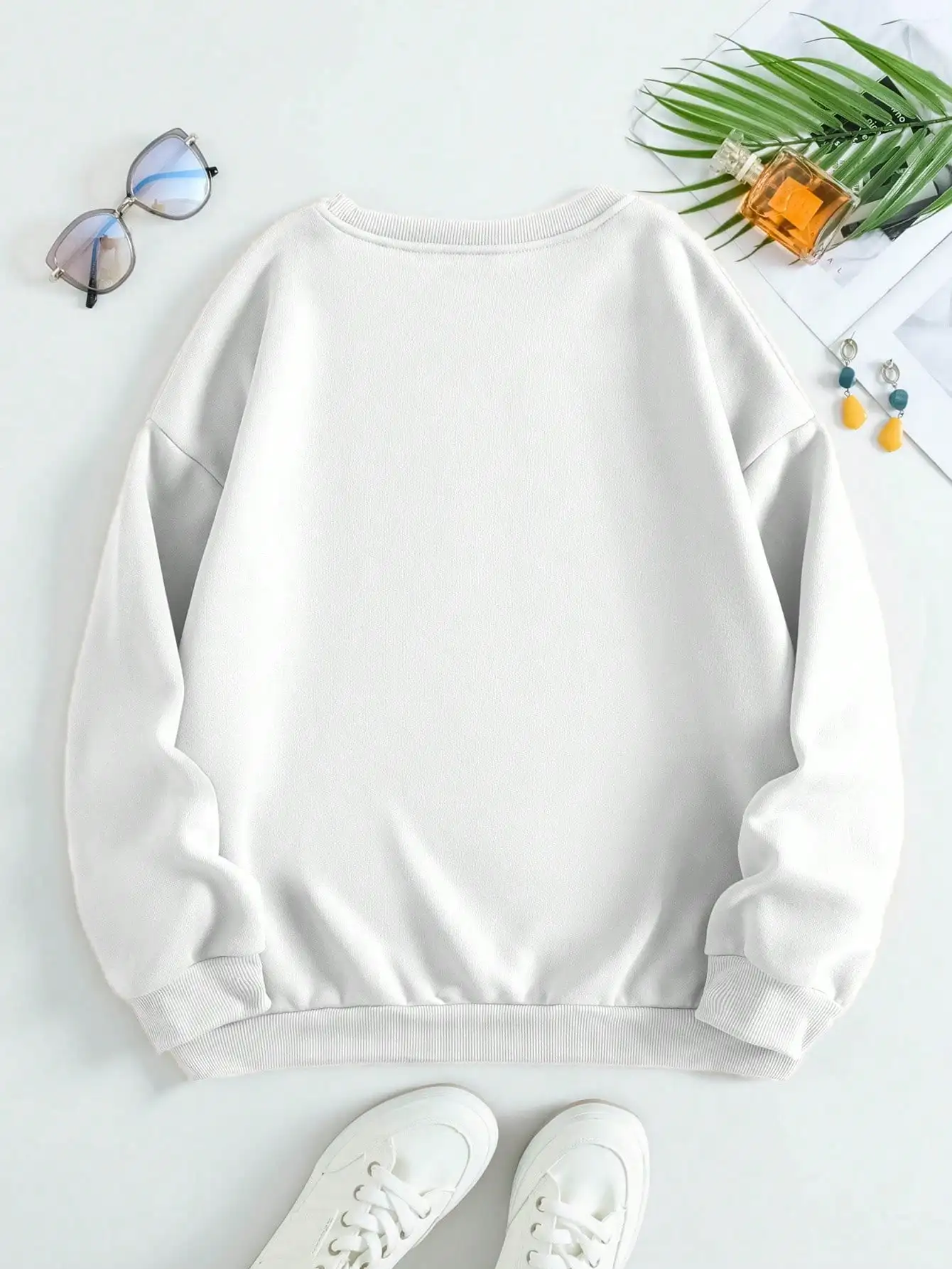 Women's Casual Scenic Slogan Print Fleece Sweatshirt Hoodies Autumn Winter Long Sleeve Pollver Vintage Female Clothing