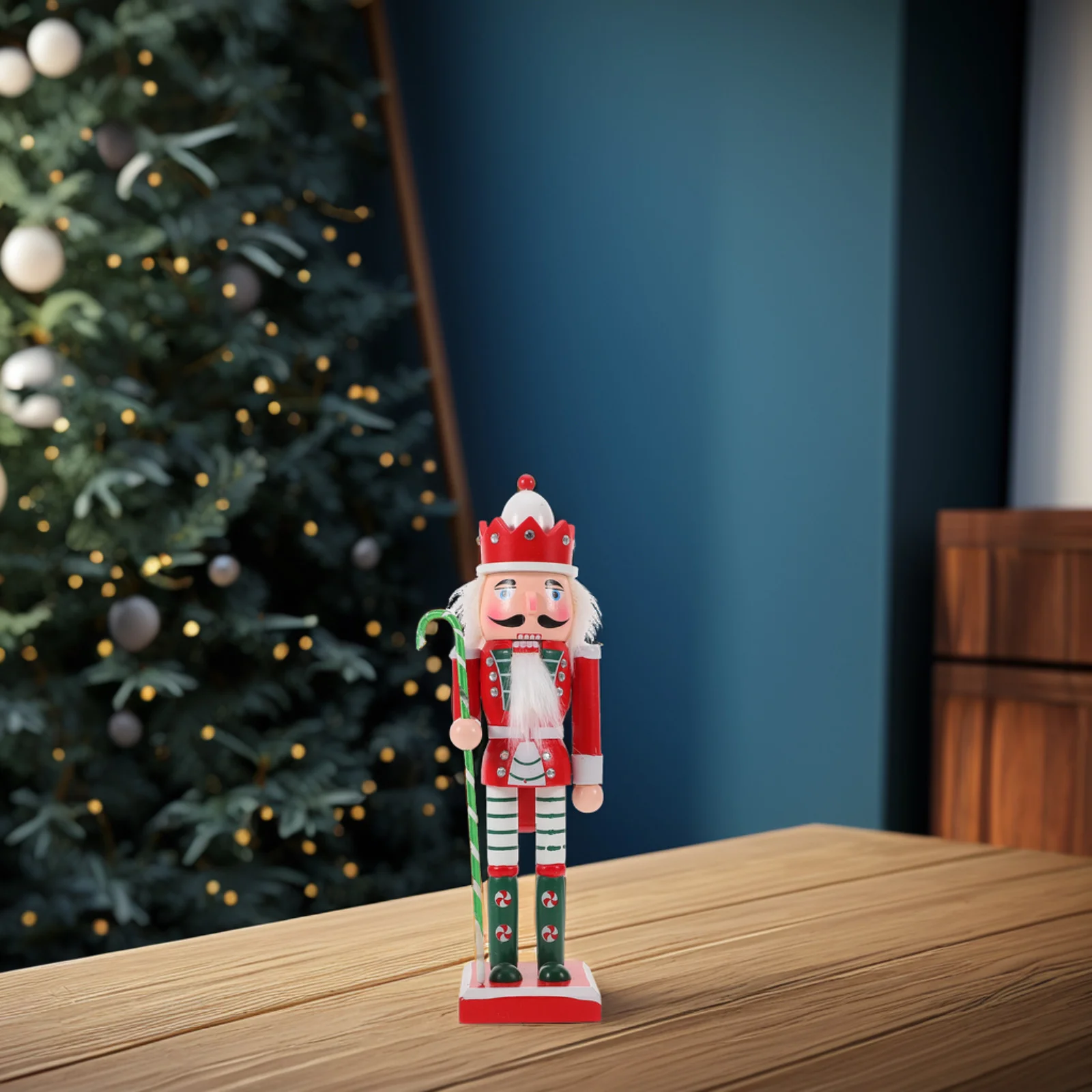 

Xmas Nutcracker Statue Wooden Soldier Christmas Decoration Festive Cheer Home Accent Gift Christmas Nutcracker Figure