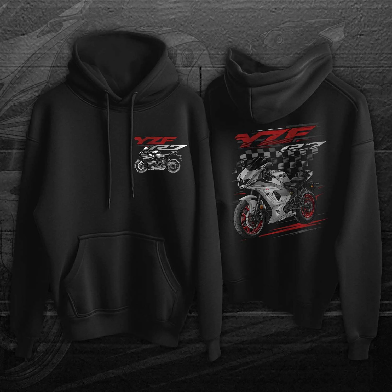 2021-2024 نماذج اليابان YZF-R7 دراجة نارية كنزة قطيفة جديد 100% القطن مريحة عادية رجالي بلوزات متسابق الشارع الشهير #4
