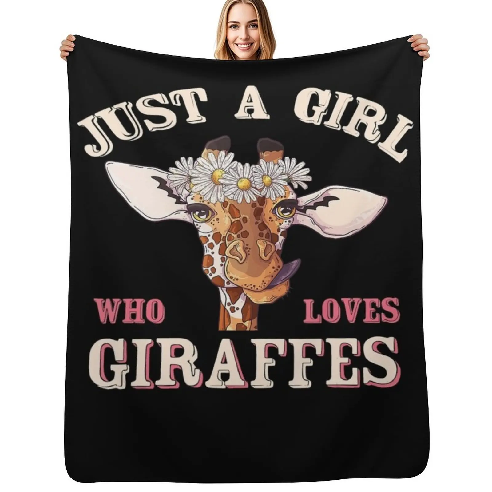 Just A Girl Who Loves Giraffes Giraffe Throw Blanket Lightweight Warm Blanket for Travel Camping