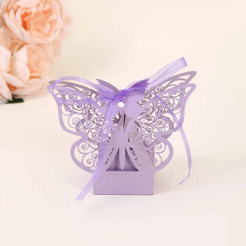 20/50 Stück Laser-Hohlschmetterling Geschenkboxen Hochzeit Süßigkeiten-Schokoladenbox Party-Gastgeschenke Geburtstag Hochzeitsdekorationen Box – Detail 10