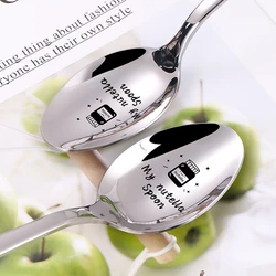 1Piece Christmas Tableware Stainless Steel Spoon Christmas Coffee Spoon High Quality Dessert Tea Ice Cream Fruit Spoon Tablewre
