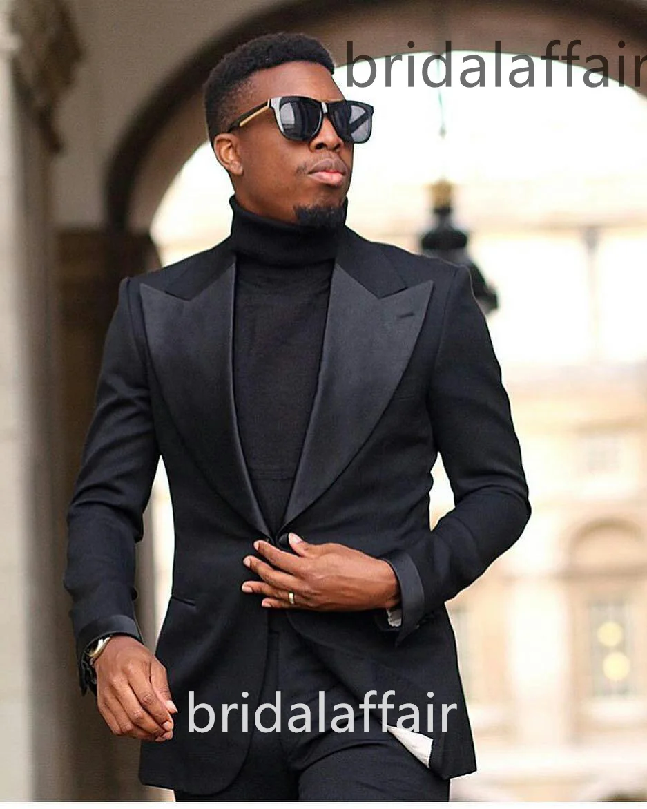 Bridalaffair 2023 Men's Suit Wedding Dress Slim Fitting Jacket Blazer Vest Pants Three Piece Peak Lapel