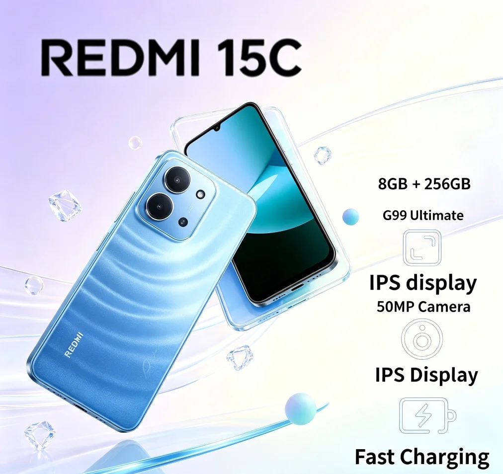 New Arrival 2026 Redmi 15C Genuine Official Smartphone 8+256GB Storage Unlocked Android Phone Dual‑SIM Dual Standby Practical