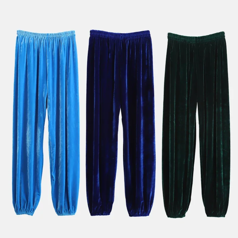 Tai Chi Uniform Kung Fu Outfit Velvet Martail Arts Pants Traditional Chinese Wushu WingChun Pants Morning  Exercise Clothing