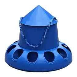 Chicken Feeder Bird Automatic Feeding Bucket 11 Holes Farm Backyard for Parrot Geese Pigeon Budgie Chook Hen