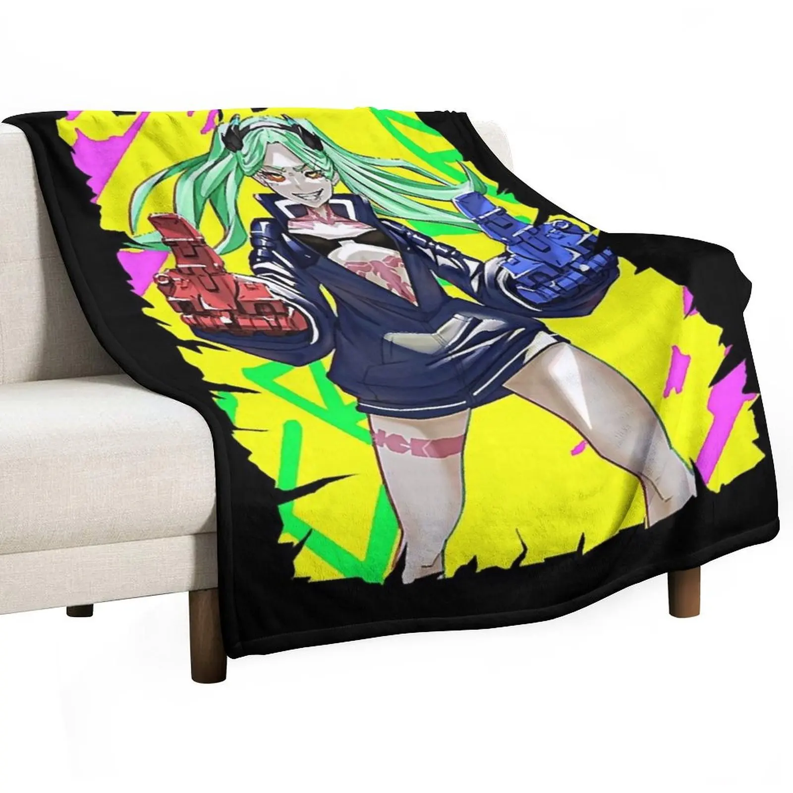 GUN REBECCA FRIEND ANIME Throw Blanket Stylish Decor Blanket Gift for Friends Roommate