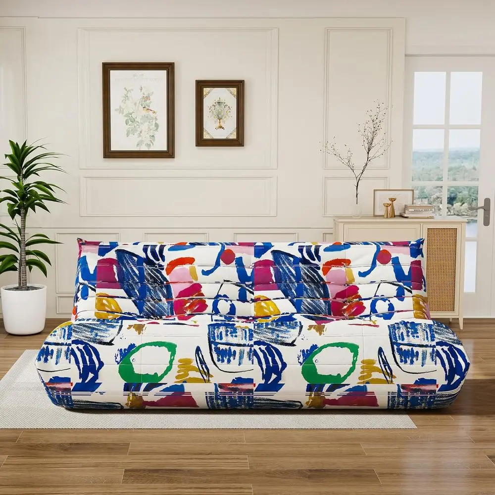

3-Seater Giant Loveseat BonelBean Bag Chair or Adults - Teddy leece ireside Accent Chair with Memory oam, Comy Lazy loor Soa Cou