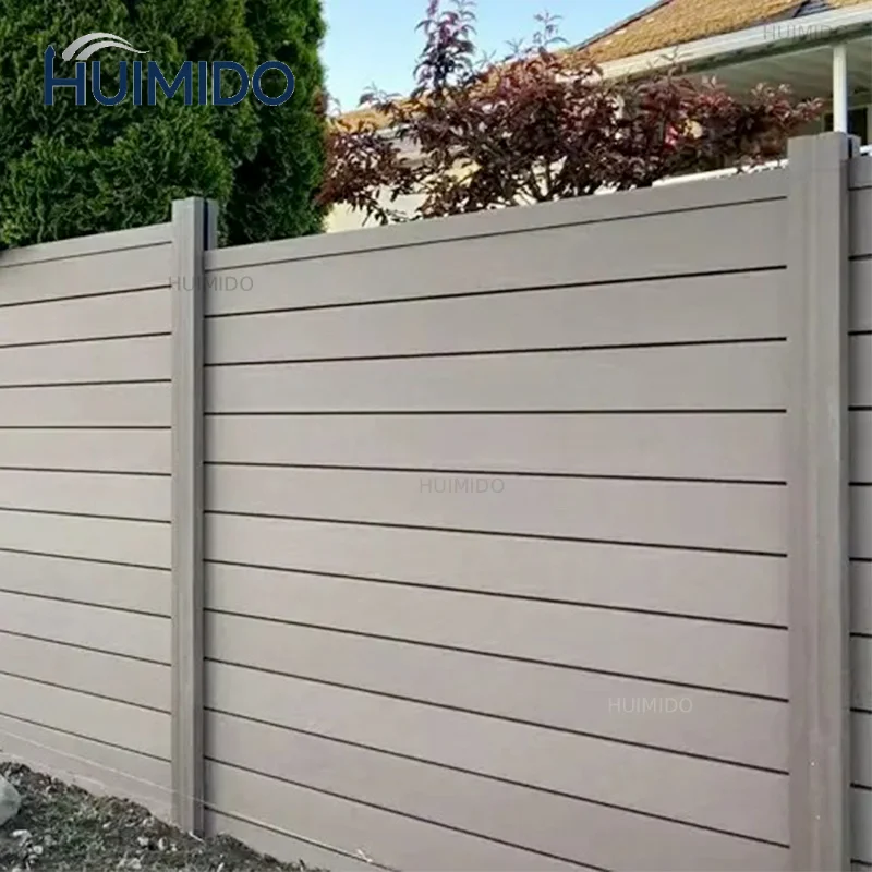 Fence Panel Wood Plastic Composite Fencing Outdoor Aluminum Frame Garden Yard Patio Backyard Privacy Security Wall Gate