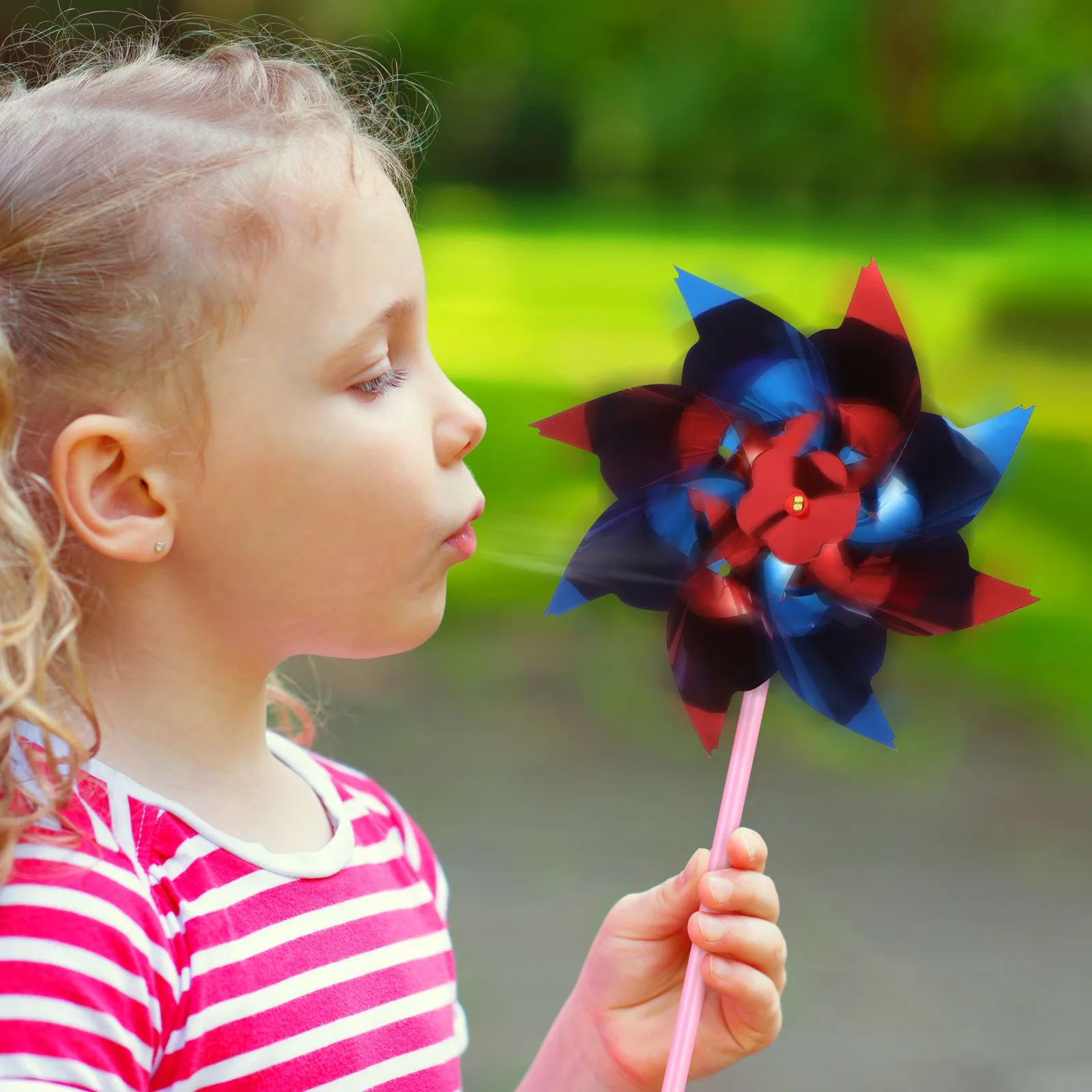12Pcs Small Colorful Windmill Set for Lawn Party Child Plastic Windwill Decorative Plastic Windwill