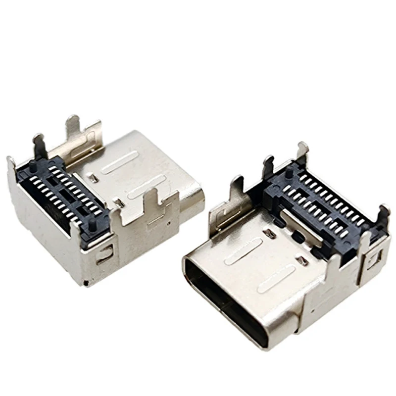 1/5 قطعة 24Pin أنثى مقبس USB نوع CF زائد عالية CH3.4 SMT دبوس المسافة P3.0 عالية H1.85 مع دبوس لحام نوع c موصل سالب #2