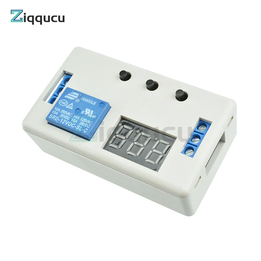 DC 12V Digital LED Display Time Delay Relay Module Board 1 Channel Control Programmable Timer Switch Trigger Cycle Module