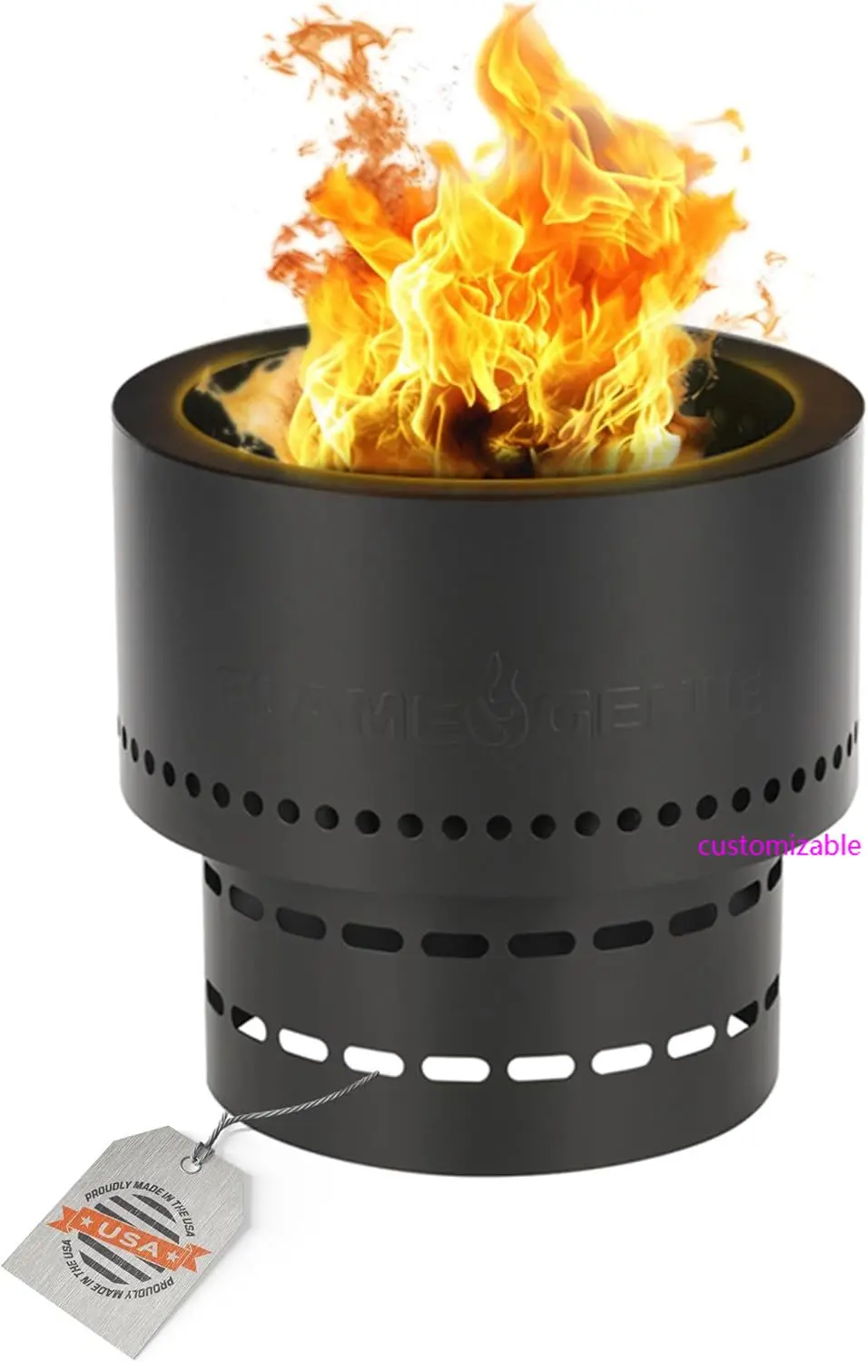 

FG-16 13.5" Diameter Portable Pit, Smoke Free, Wood Pellet Fire Pit, Smokeless Fire Pits for Outside, Smokeless Firepit,Black