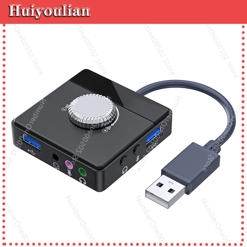 

USB Sound Card External Desktop Notebook External Independent Audio Converter Game Live Singing 3.5 Driver-Free -011