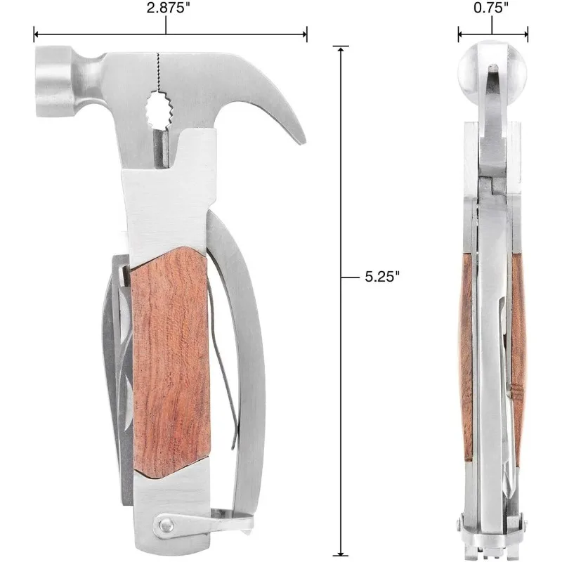 12913 Martello multiuso premium 14 in 1, strumento multiuso per la casa, attrezzatura da campeggio e lavoro, martello, pinze,