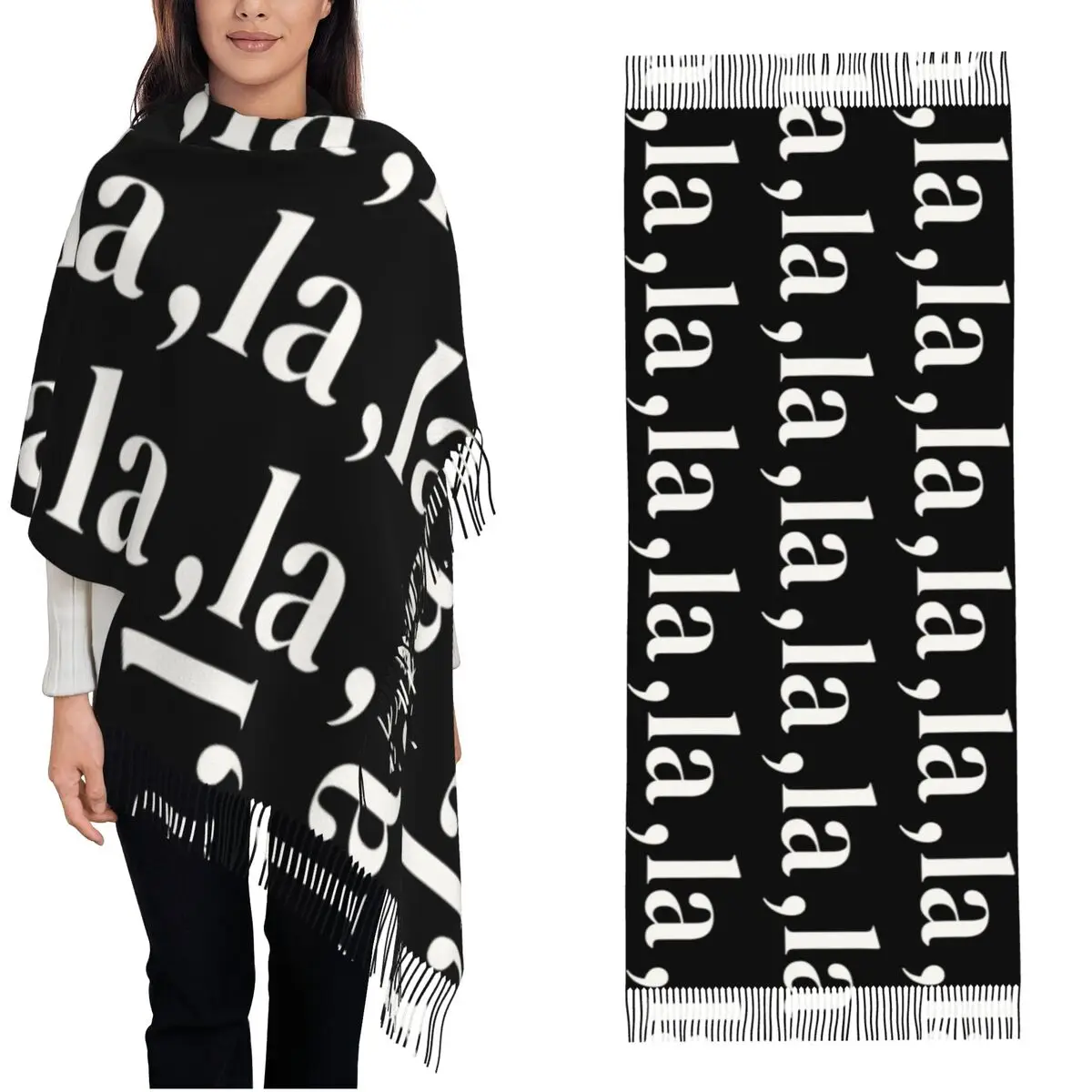 Comma La Kamala Harris 2024 Scarf for Womens Warm Winter Pashmina Shawls and Wrap Election Long Scarves with Tassel for Ladies