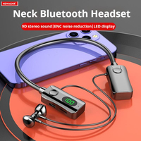 Super Power LED Magnetic Bluetooth 5.4 Earphones HiFi Sound Earbuds Wireless Headphones Sports Waterproof Neck-hanging Headsets