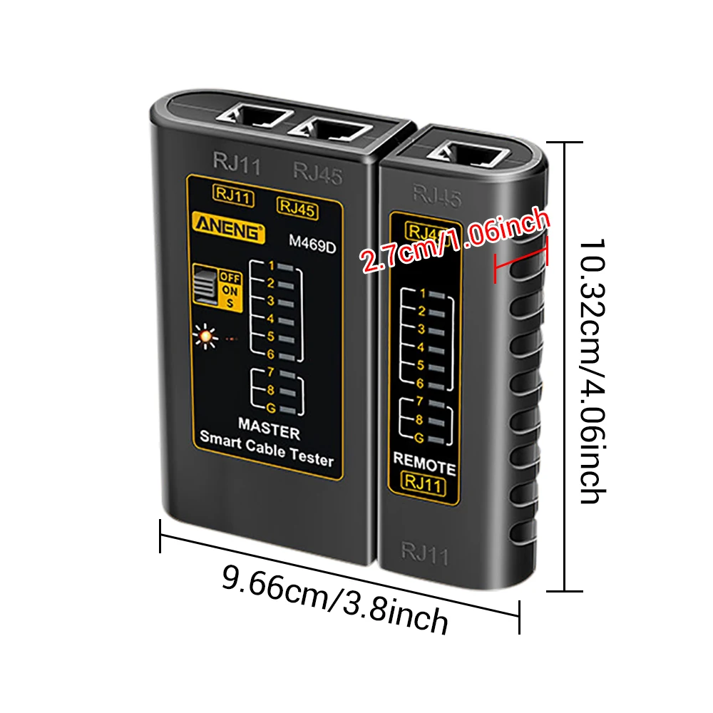 ที่มีคุณภาพสูง M469D RJ45 สาย lan เครื่องทดสอบเครื่องทดสอบสายเคเบิลเครือข่าย RJ45 RJ11 RJ12 CAT5 UTP LAN เครื่องทดสอบสายเคเบิลเครือข่ายซ่อมเครื่องมือ