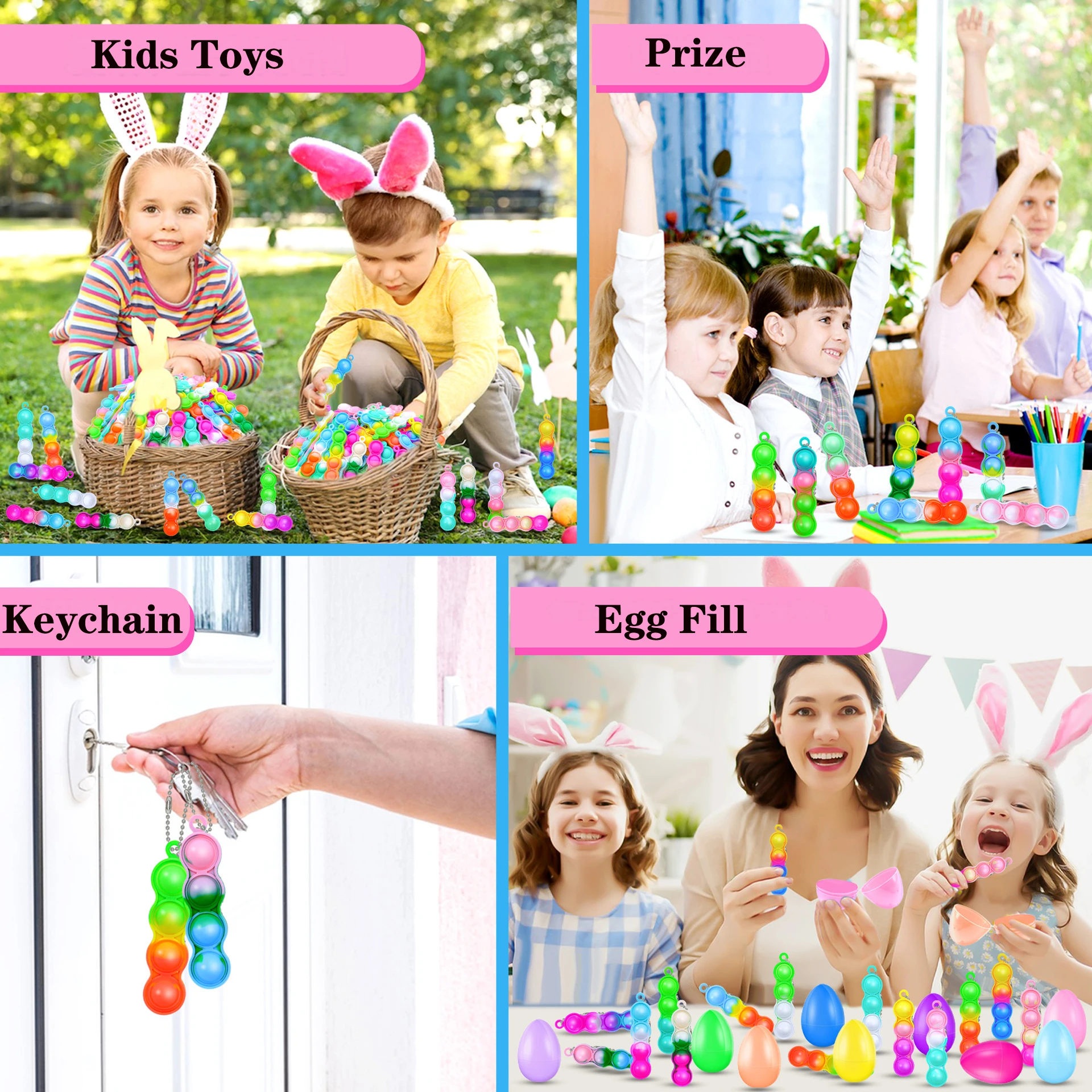 10/30/50 pçs mini chaveiro pop empurrar bolhas brinquedos fidget alívio do estresse brinquedos sensoriais crianças sala de aula prêmios presentes novo 2024