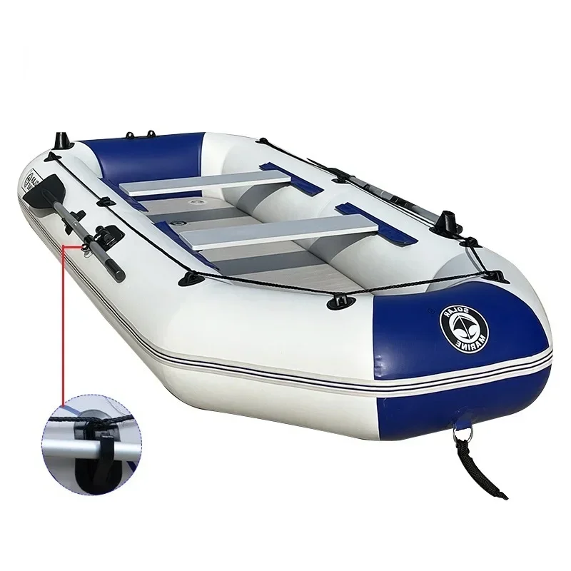 10ft PVC Inflatable Boat for 4 Person, Thick and Wear-Resistant Canoe, Boat Fishing Kayak for Entertainment, Air Mat Floor