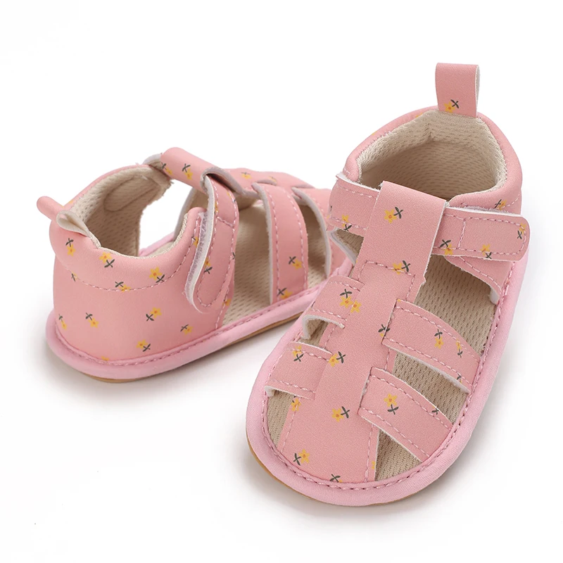 Baby Girl Sandals Flexible Non-slip Summer Flats Toddler Floral Shoes for Casual Daily