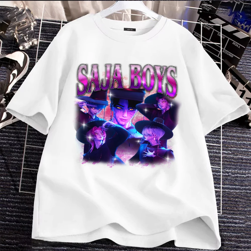

Стильные семейные футболки SAJA Boys KPop Demon Hunters с графическим принтом для детей и взрослых, модные и милые футболки для родителей и детей