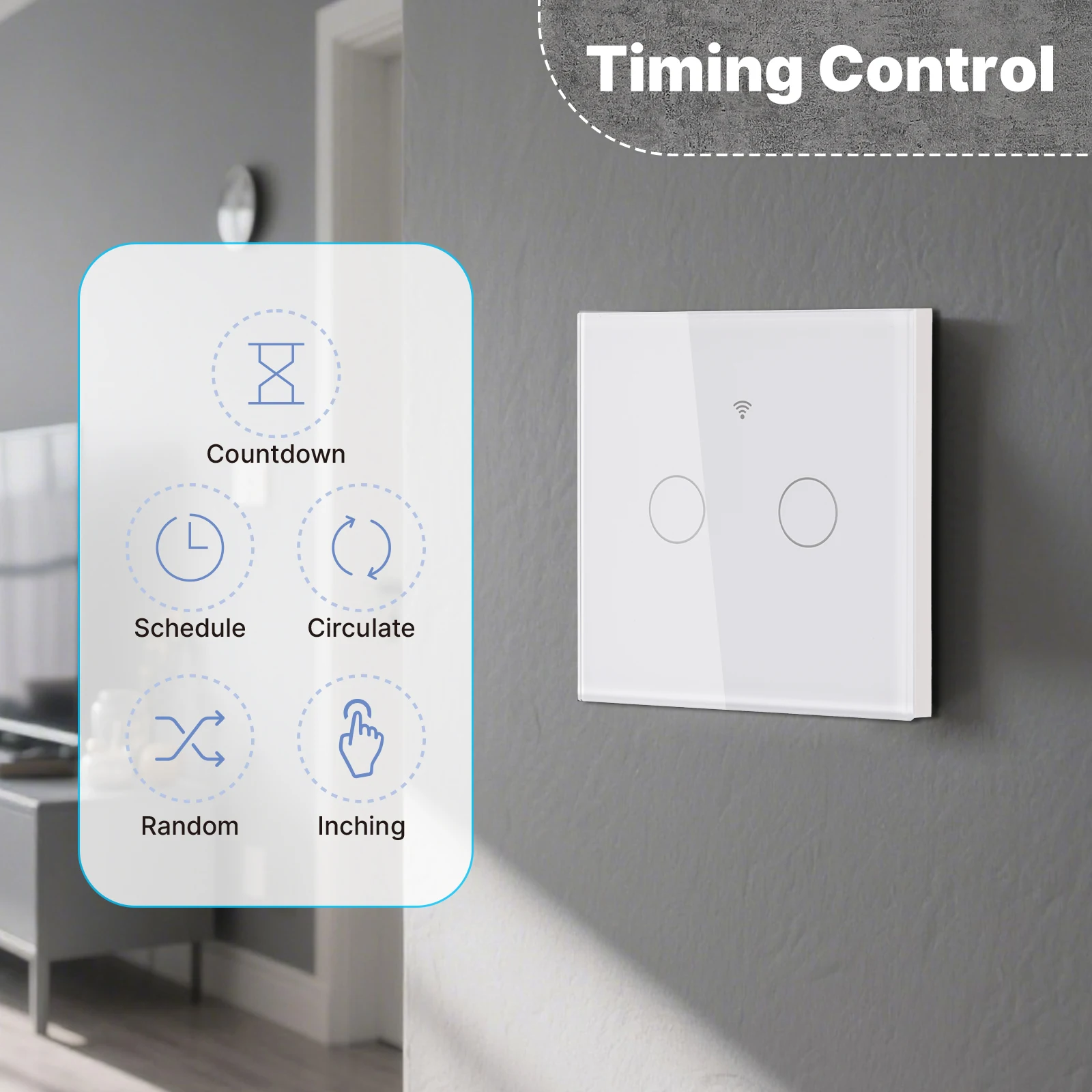 MOES Tuya WiFi مفتاح الإضاءة الذكي سلك محايد اختياري الخلفية دعم RF433 App التحكم عن بعد دعم Alexa Google Home