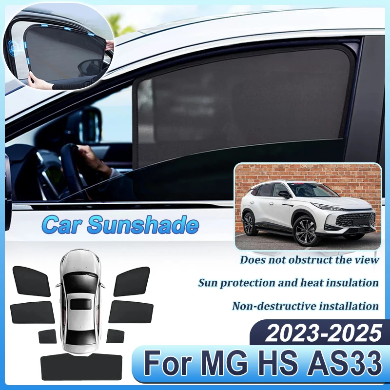 

Car Sun Shades For MG HS MK2 Accessories 2025 2024 2023 Sunshades Magnetic Heat Insulation Window Visor Mesh Auto Accessories