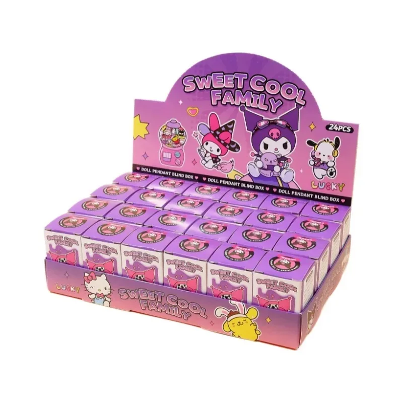 Anime Sanrio Hello Kitty chica negra llavero colgante personaje Pokémon Pikachu llavero caja ciega juguete regalo de Navidad para niños