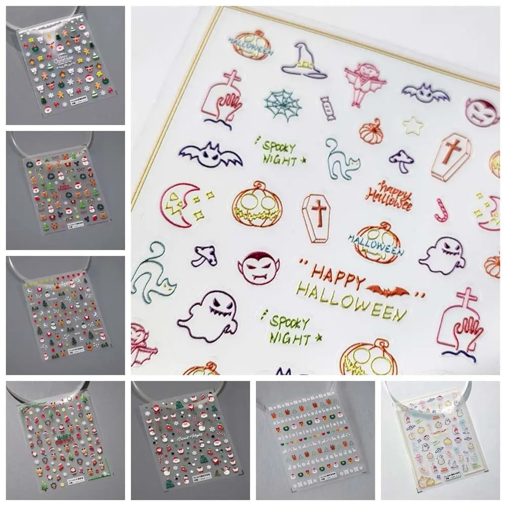 

DIY Nail Charms Christmas Nail Stickers Manicure Ornaments Nail Accessories Halloween Nail Decals Christmas Snowman