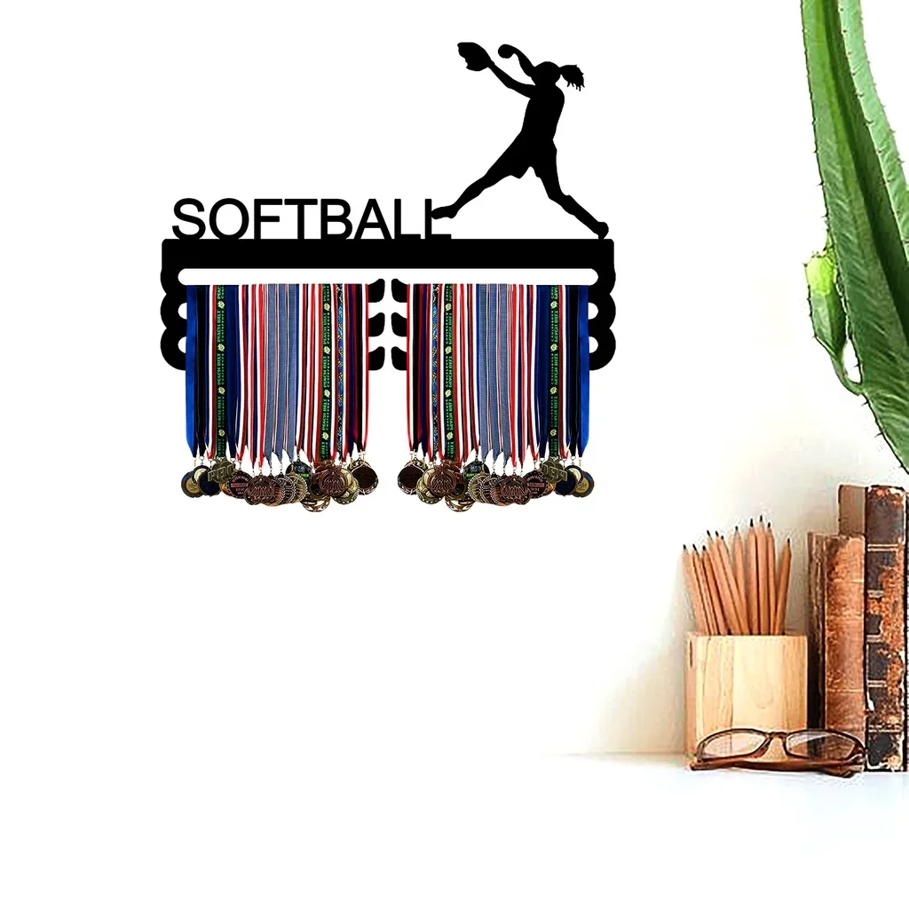 CIFBUY Metal Wall Art Sports Medal Hanger Softball Equestrian Kayak Volleyball Table Tennis Ribbon Display Holder Rack