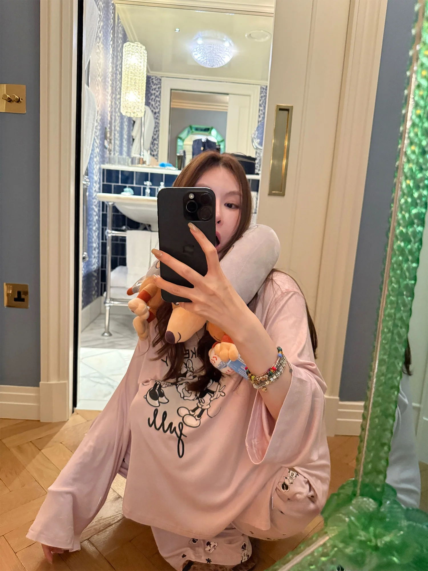 

Qian Meixi Set Ultra Soft Cotton Long Sve Spwear Loose Casual Home Clothes Outdoor Wearable Women's Suit