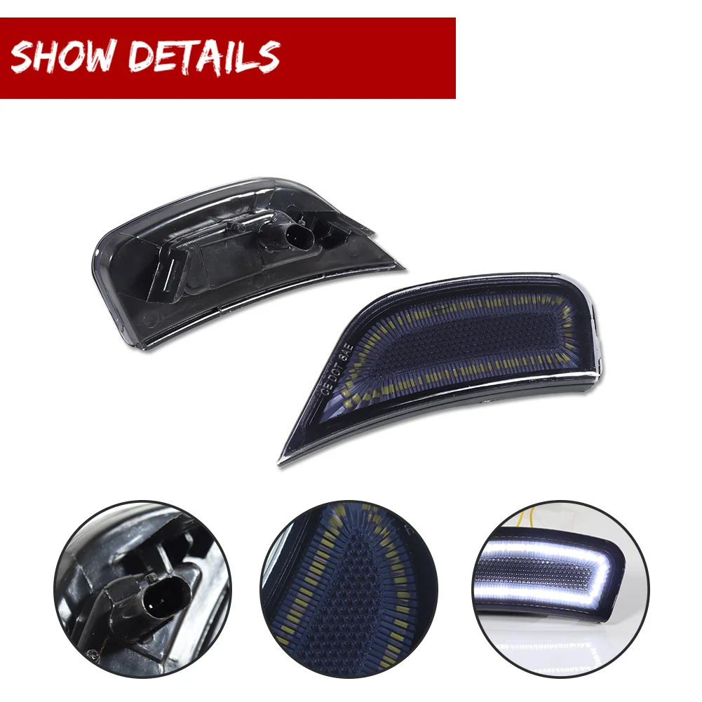 2 pces luzes de marcador laterais do arco da roda dianteira do carro para chevy suburban/tahoe, gmc yukon, para cadillac escalade esv luz de estacionamento, 21-2023