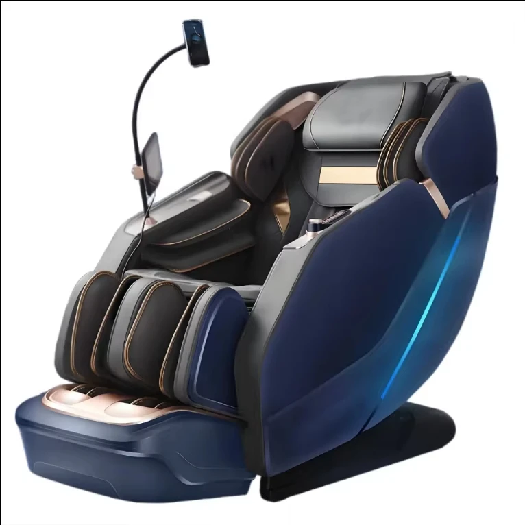 Home Use 4D Zero Gravity Smart Massage Chair Best Quality Leather with AI Music Shiatsu Foot Spa for Body Arm Leg Massage