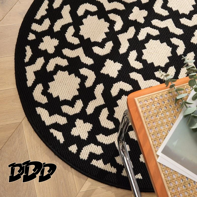  round Bedside Carpet DDD Fragrance Style Makeup Chair Rug Bedroom Computer Swivel Chair Foot Pad Home Decor