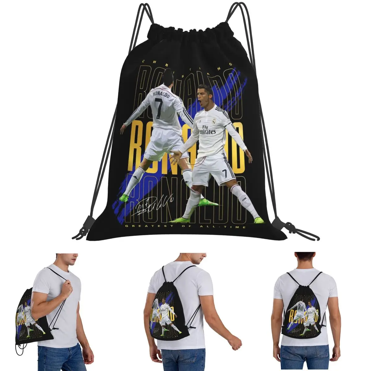 كريستيانو رونالدو Suuiii! حقائب ظهر كاجوال برباط وحقيبة رياضية وحقائب كتب لطلاب السفر