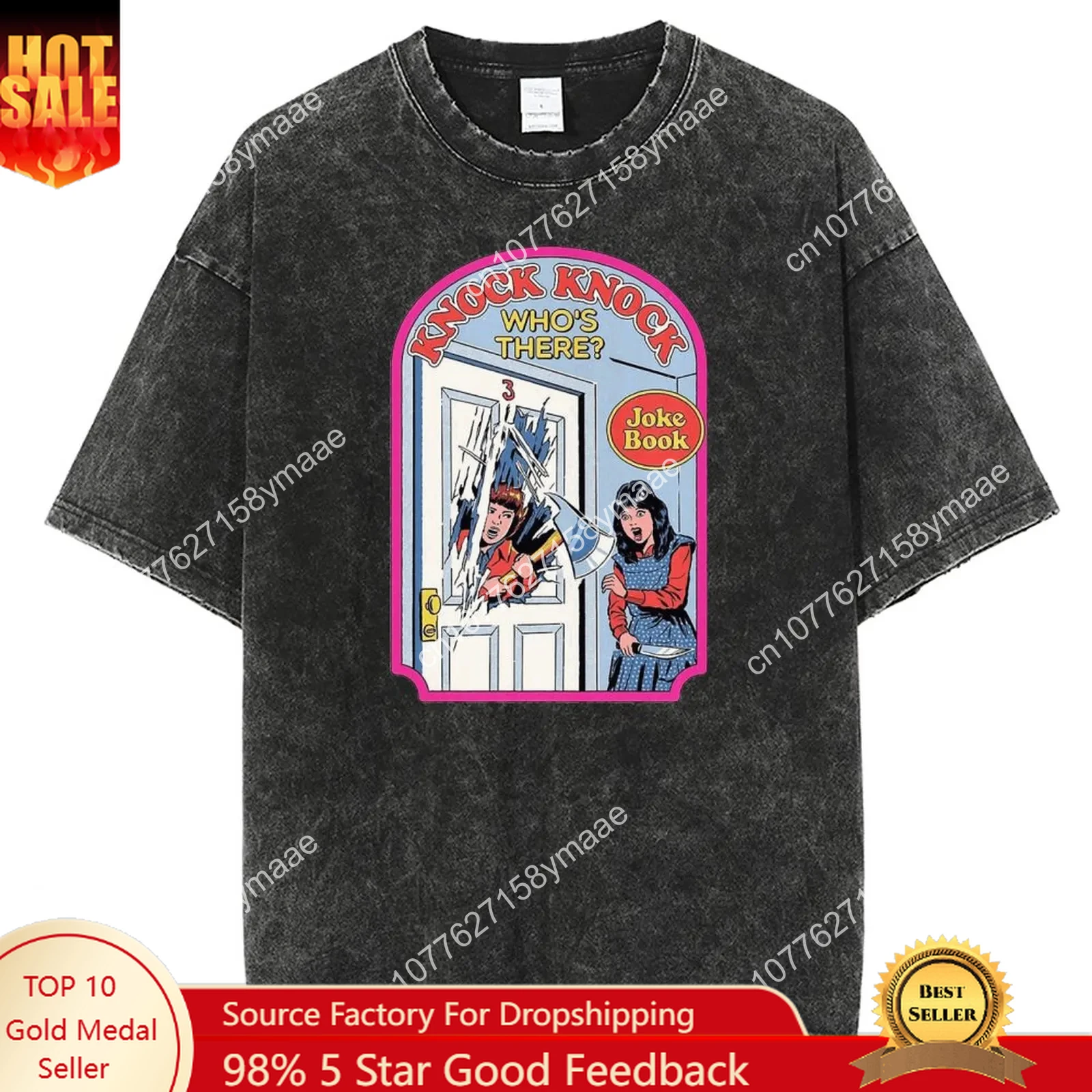 

Crazy World Break In Washed Tshirts Men Women Harajuku T-shirt Casual Tops Streetwear Oversized T Shirts