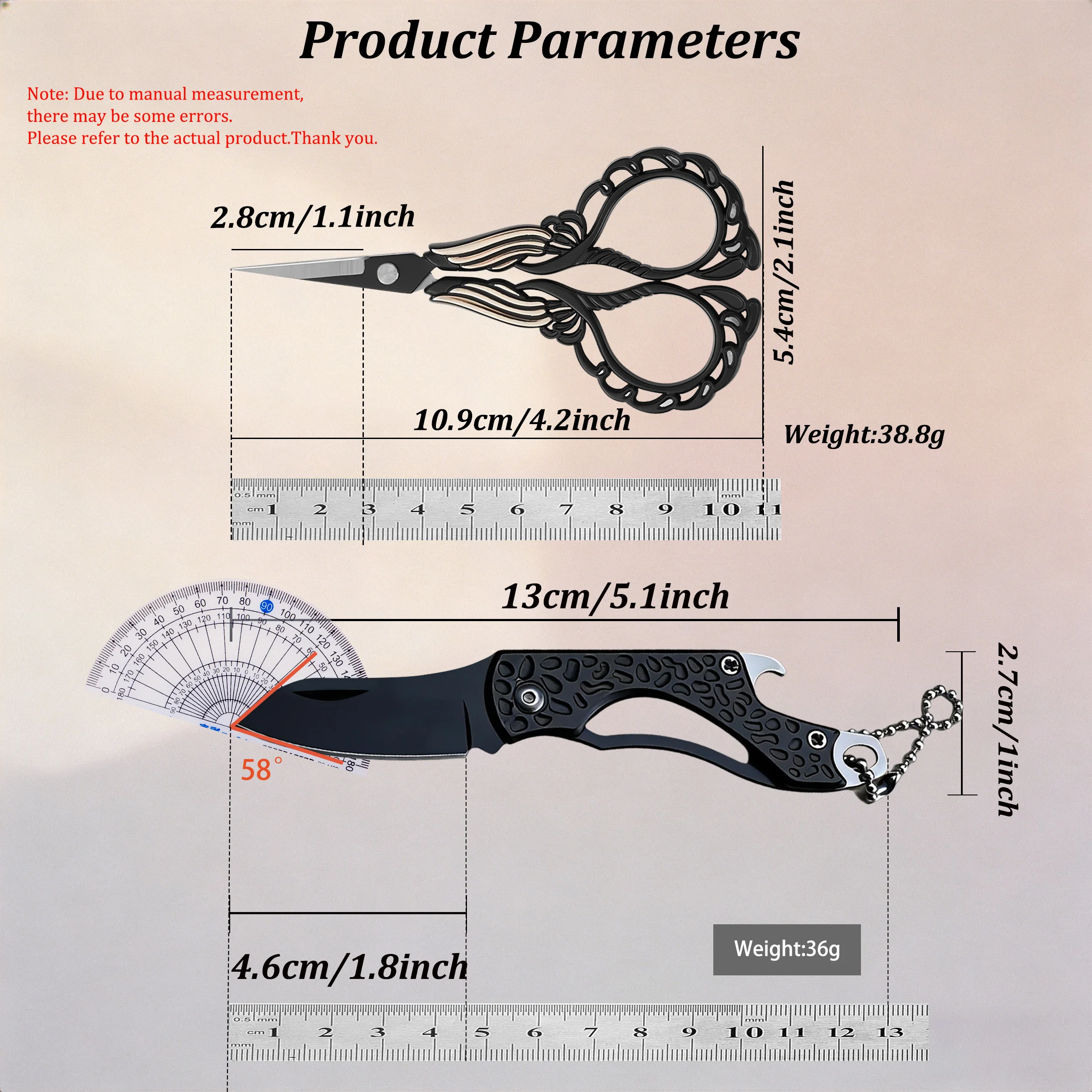 1/2PCS,Unpacking Express Knife Folding Knife Embroidery Scissors Vintage Craft Shears DIY Handmade Sewing Supplies Survival Tool