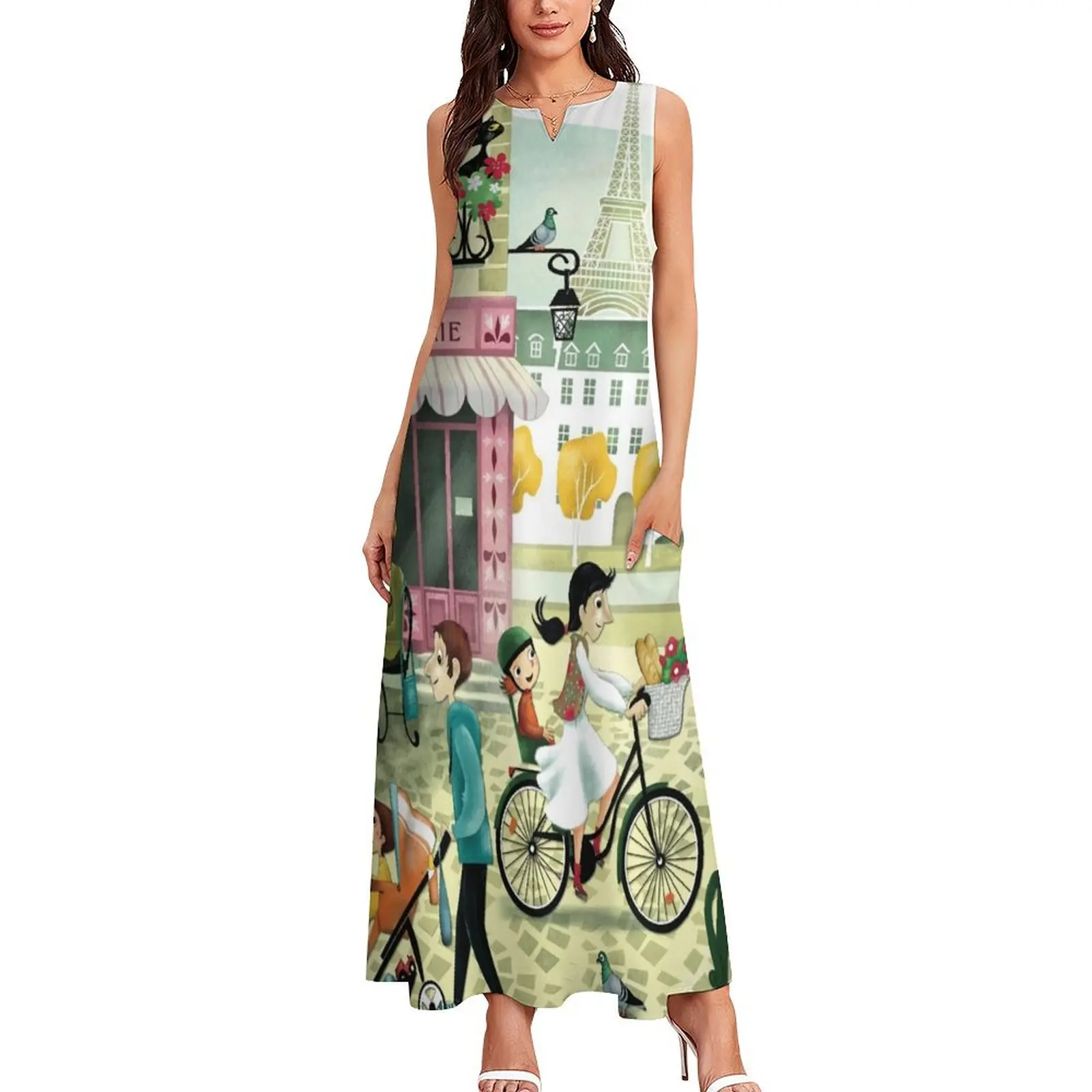 Paris Long Dress loose summer dress Aesthetic clothing elegant party dress for women 2024