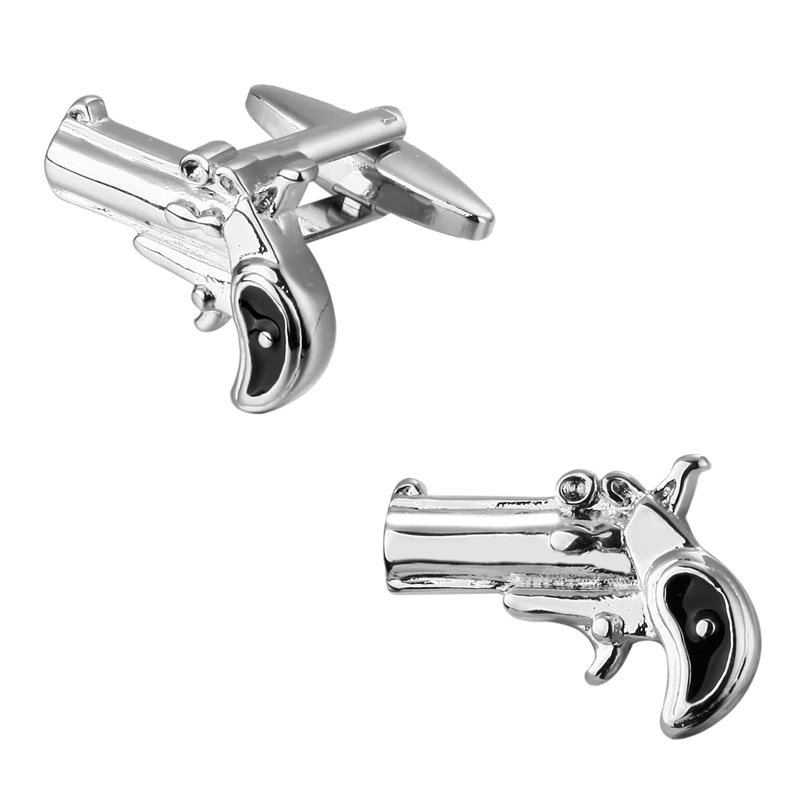 High quality men's French shirt cufflinks metal Handgun model cuffs buttons business suit accessories jewelry gifts