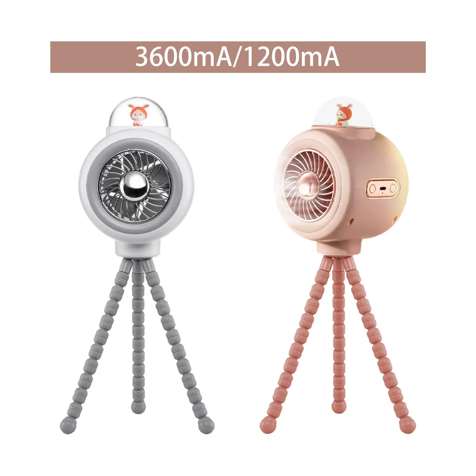 Stroller Fan Quiet 3 Wind Speeds Portable Handheld Multifunctional Rotatable Desktop Fan for Car Bike Treadmill Umbrella Crib