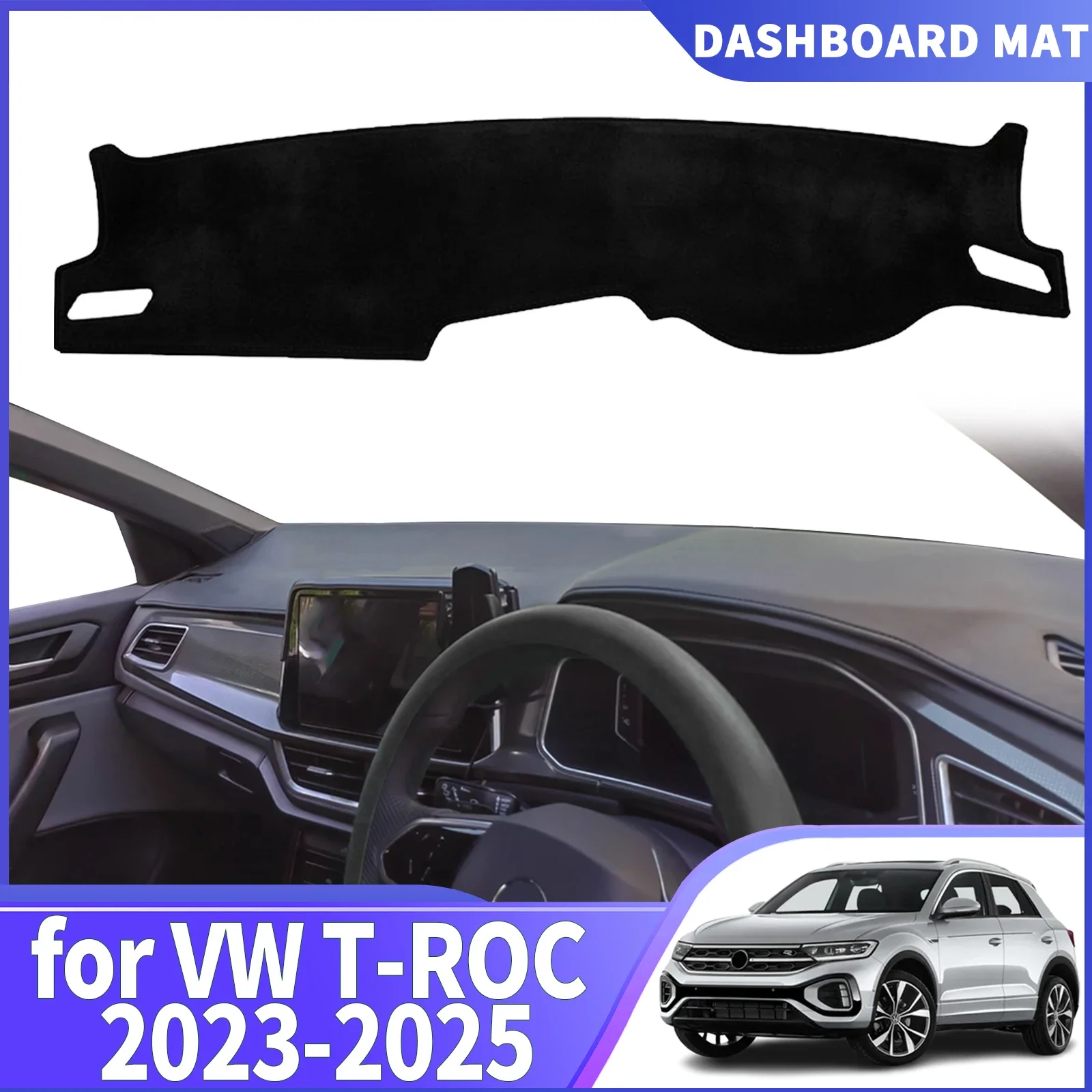 For VW T-ROC 2023 2024 2025 TROC T ROC DashMat Sunshade Dashmat Dashboard Cover Pad Protective Carpet Car Accessories