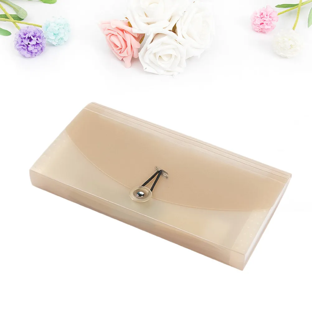 1Pcs File Folder Expanding Accordion File Folder Organizer Beige Portable Elastic Band Waterproof Document Storage with Multiple