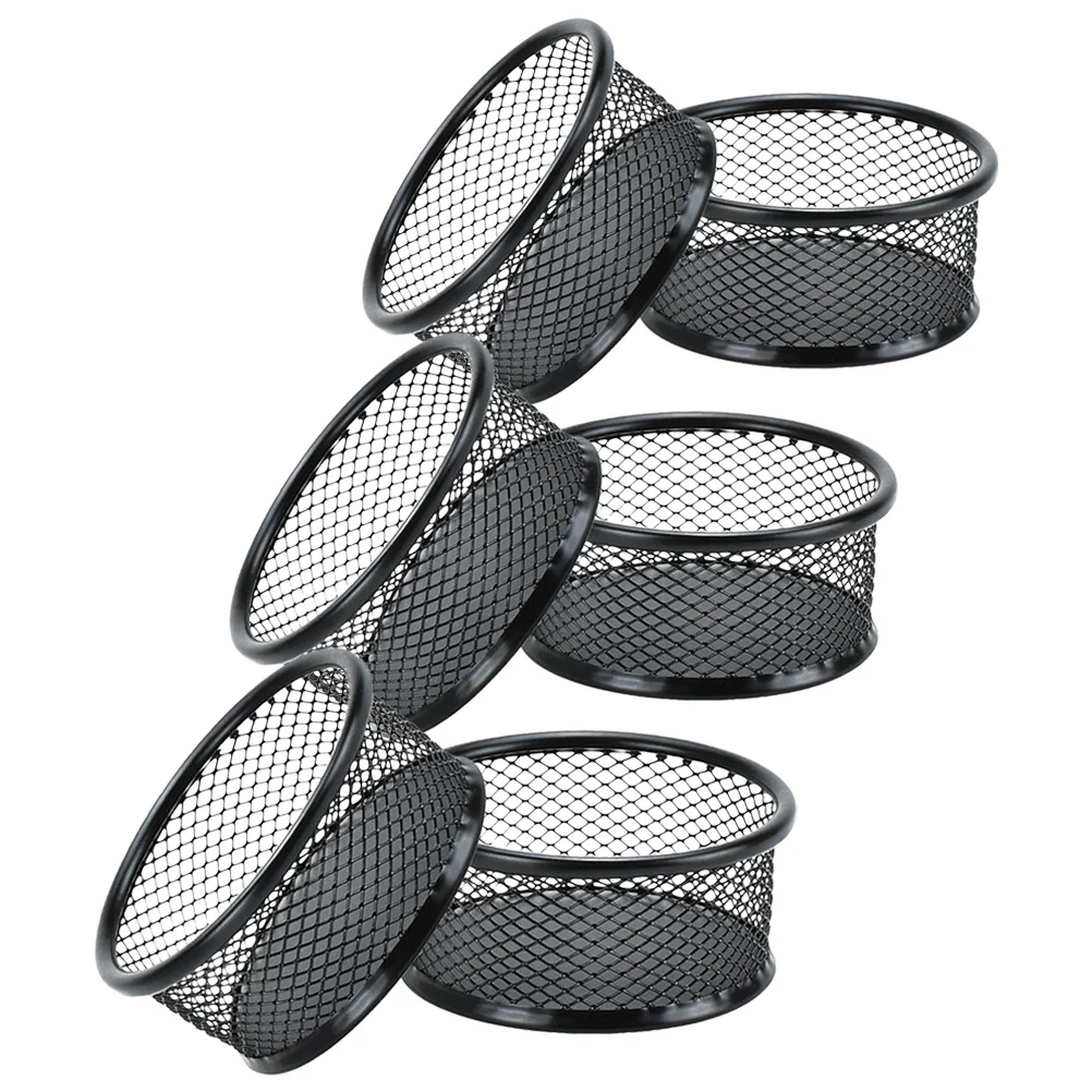 

6 Pcs Mesh Paper Clip Holders Black Stationery Storage Containers For Office School Supplies Desktop Organizer